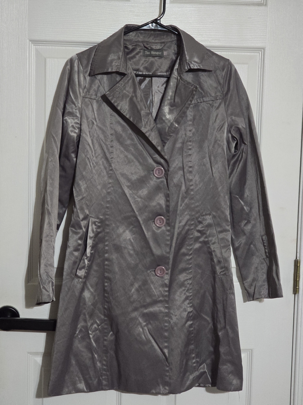 The Hanger Women's Silver Gray Trench Coat